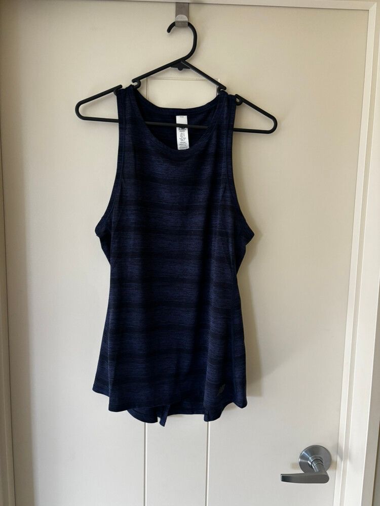 New Balance Navy Blue Striped Tank Top