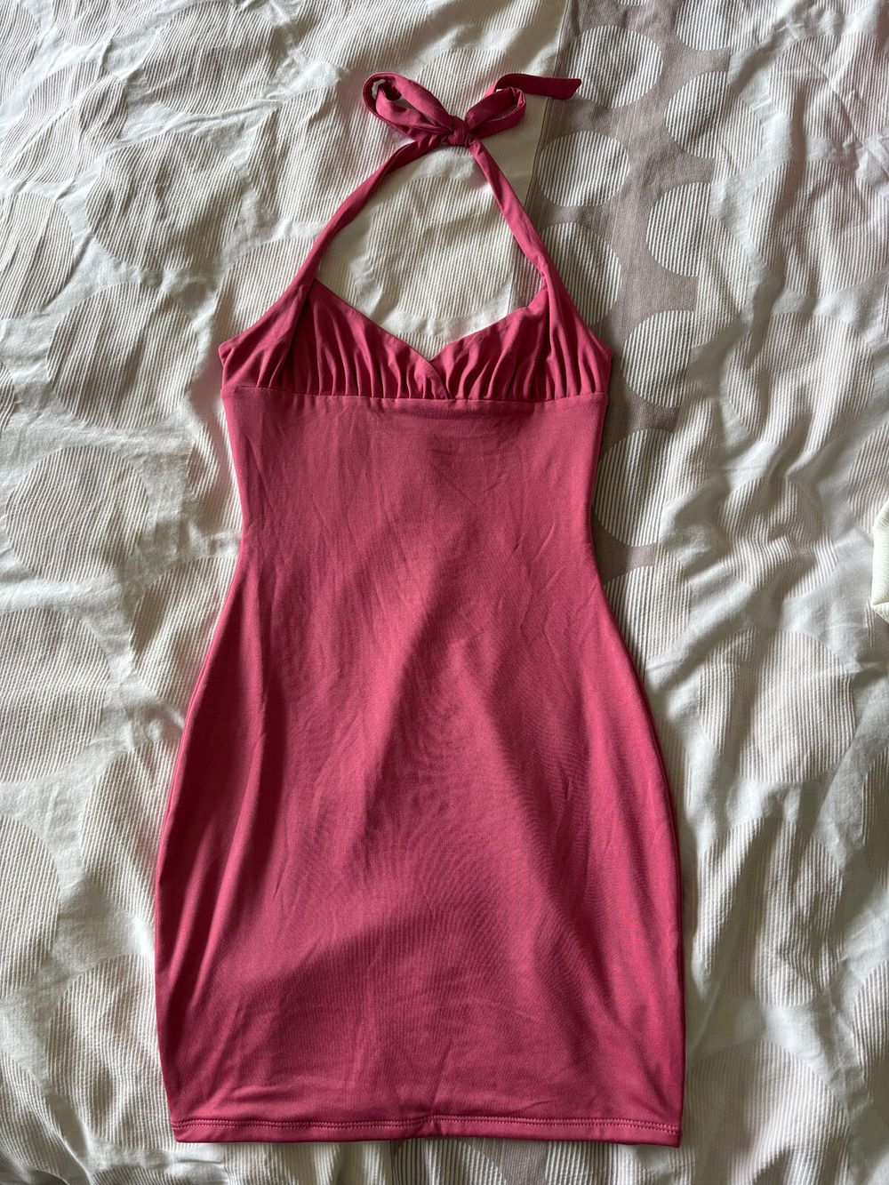 White Fox Halter Neck Mini Dress
