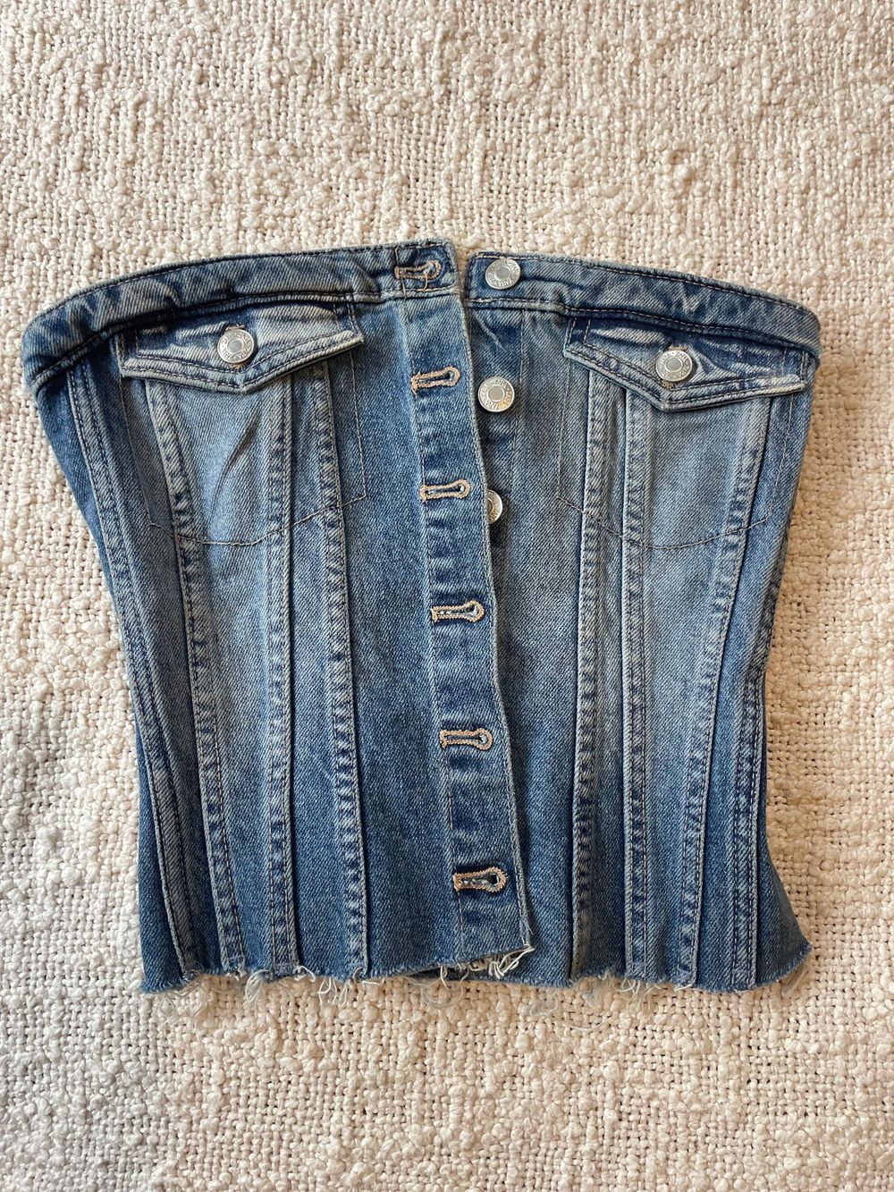 Zara Denim Bustier Top