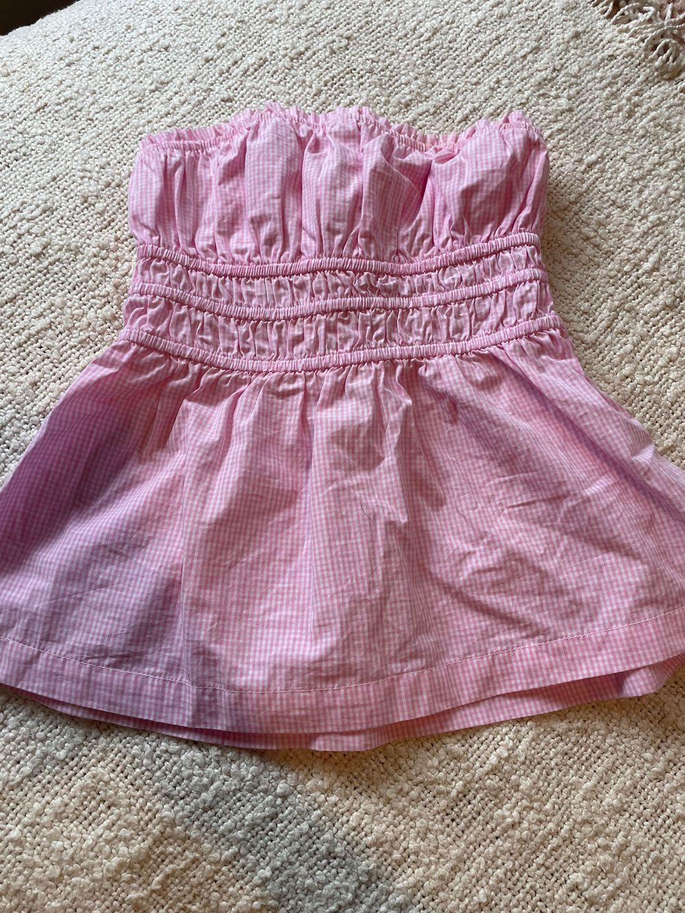Glassons Strapless Pink Gingham Top