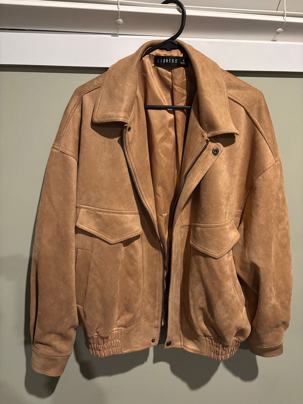 Lioness Tan Faux Suede Jacket Size S