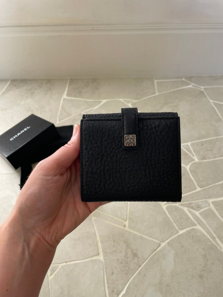 NEW Chanel Black S-Double Leather Wallet