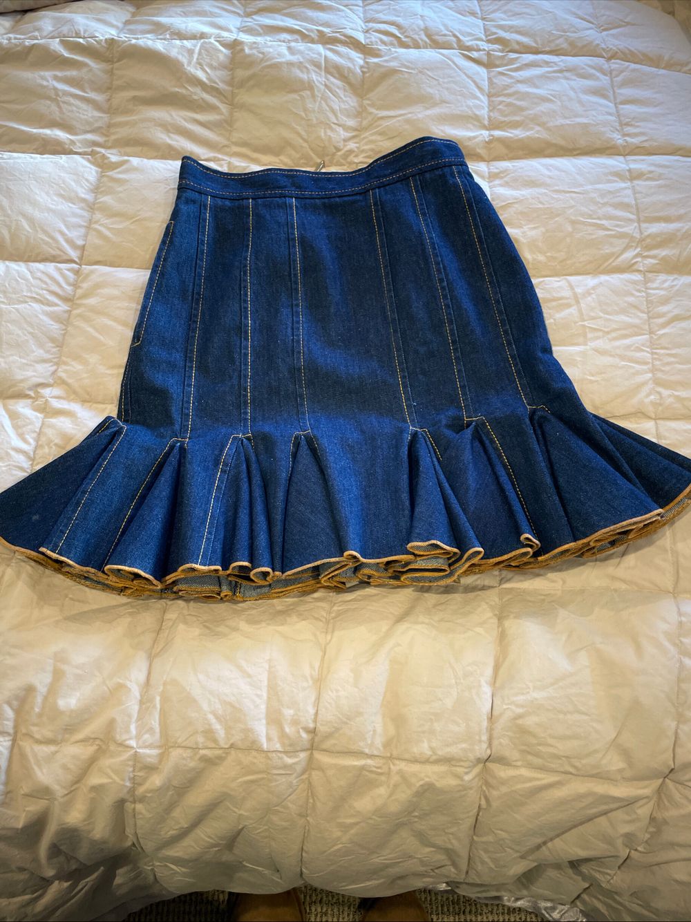 Karen Walker denim skirt flattering