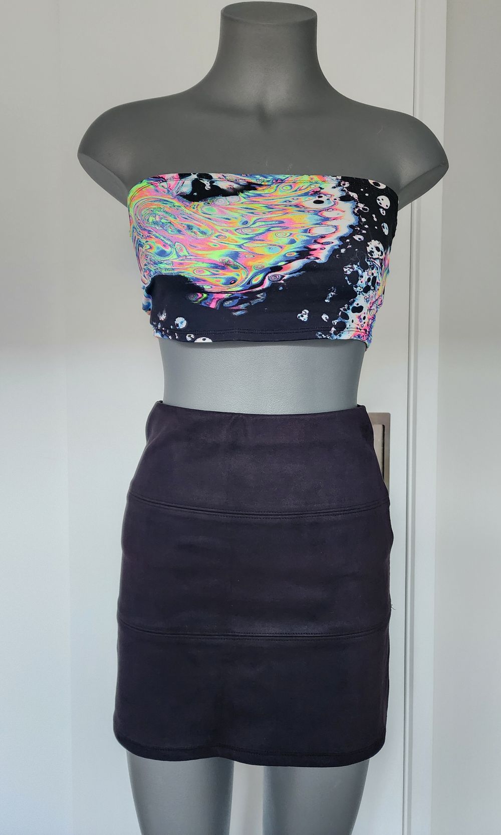Black suede Mini Skirt