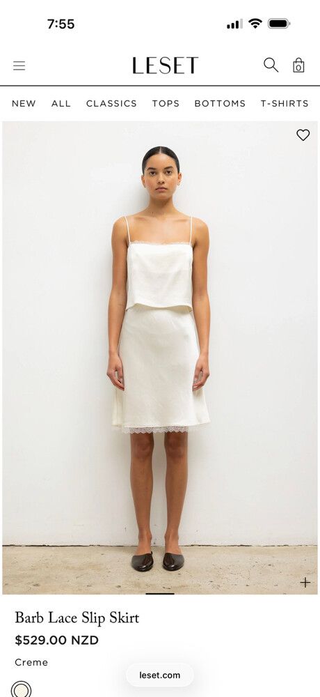 Leset Barb Lace Slip Skirt
