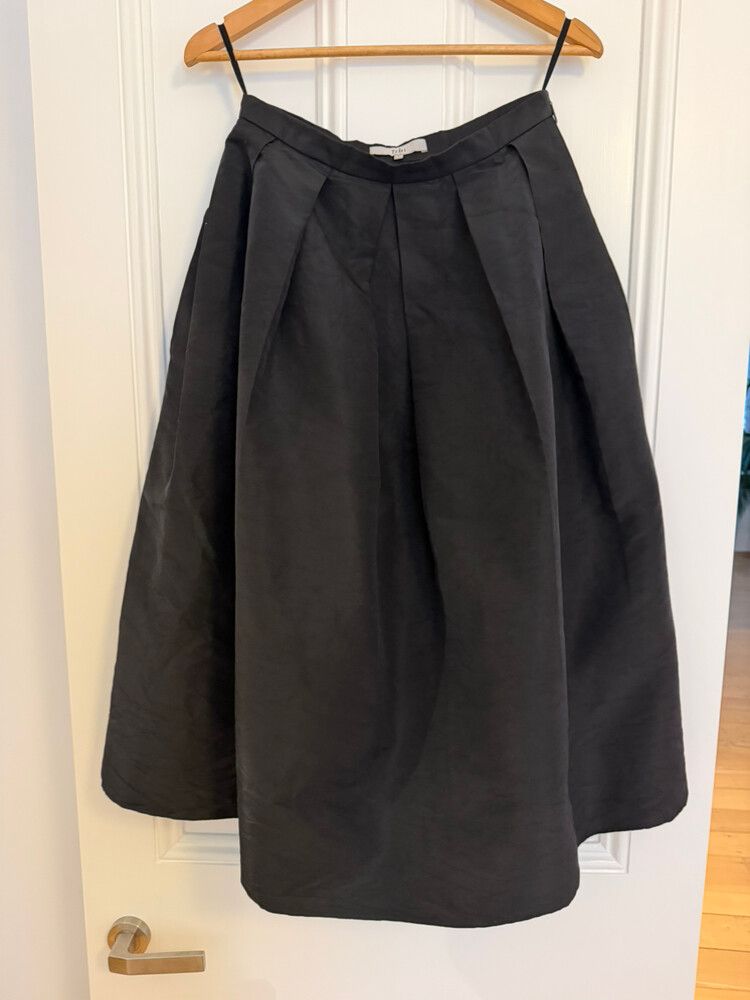 Tibi Black Silk midi skirt