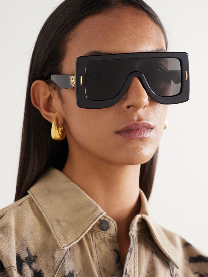 LOEWE EYEWEAR Oversized D-frame acetate sunglasses