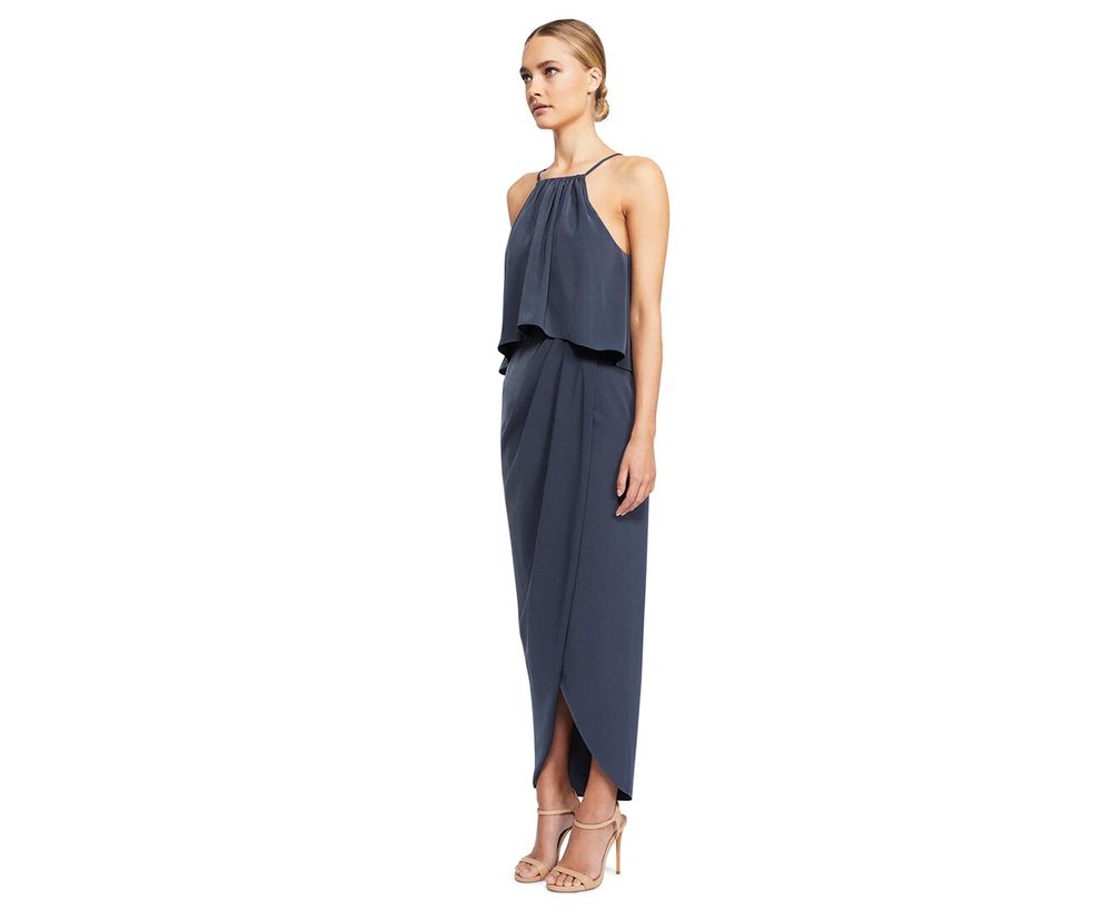 slate blue bridesmaid dresses lulus BABARONI Double Strap Chiffon Bridesmaid Dresses Slate Blue, Slate Blue / US0