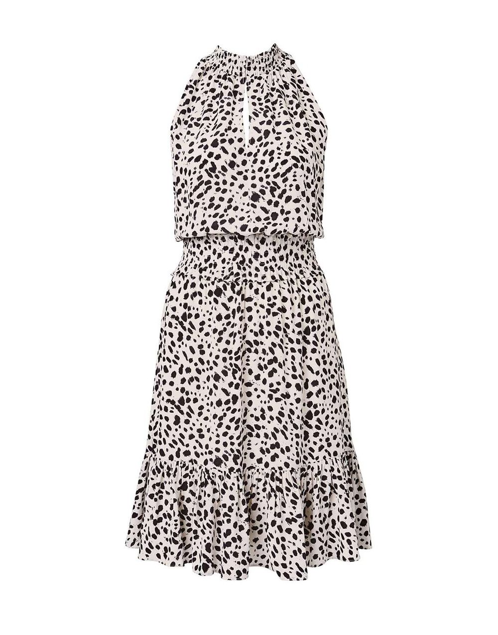 High Neck Ocelot Print Dress
