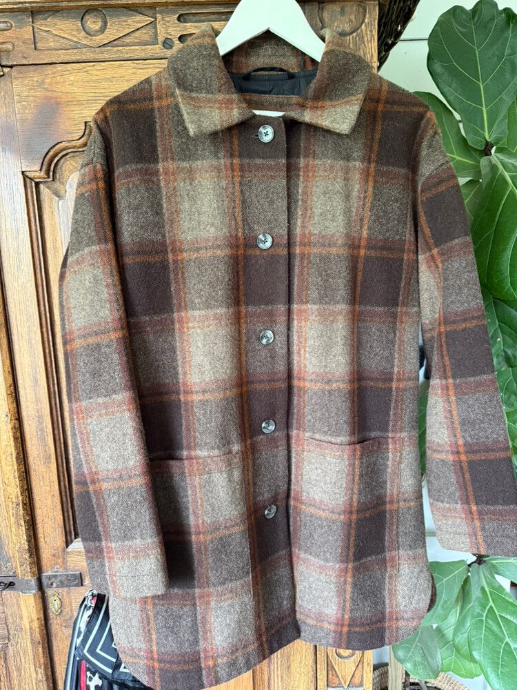 Swannndri Brown Orange Plaid Coat