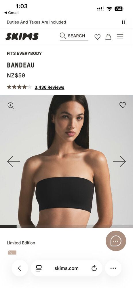SKIMS - Fits Everybody Bandeau - Size Small on Designer Wardrobe