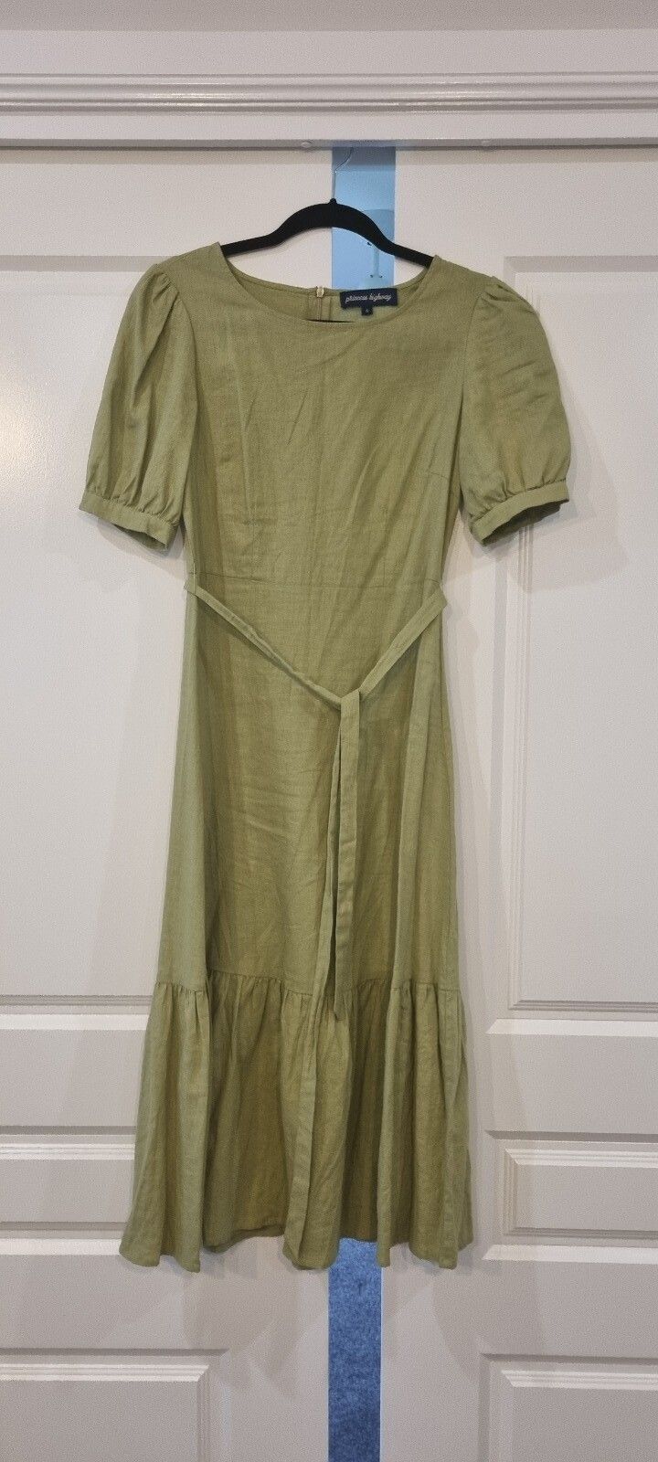 open lace back dress Rios One Shoulder Maxi Dress Green