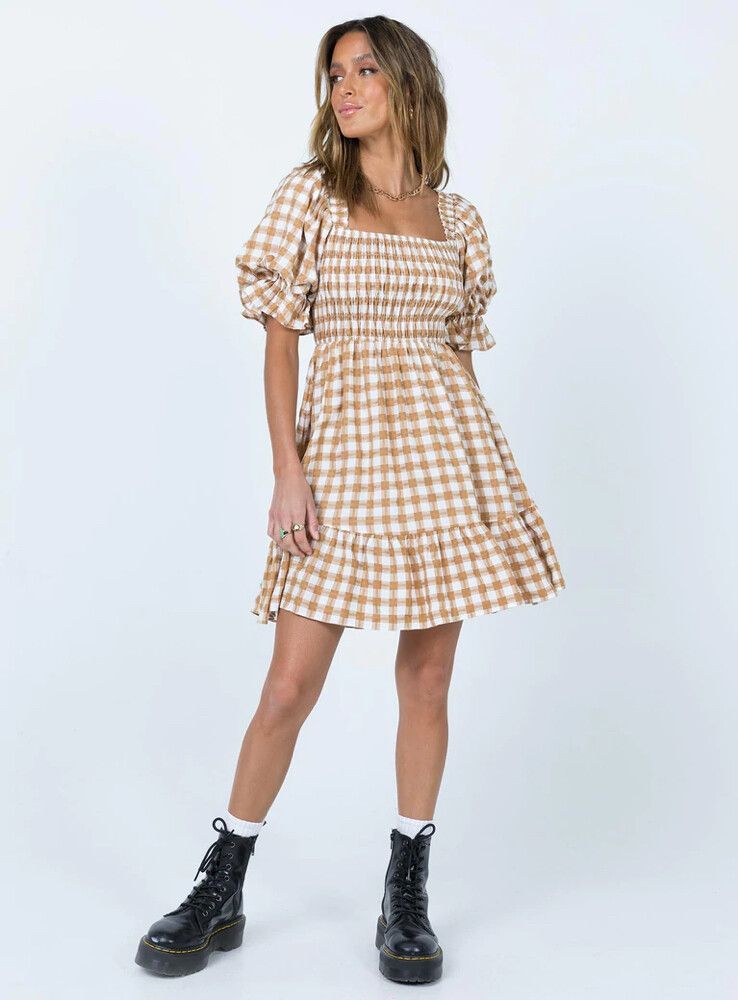 knee length dresses for ladies Dejonge Ring Mini Dress Brown main image 1