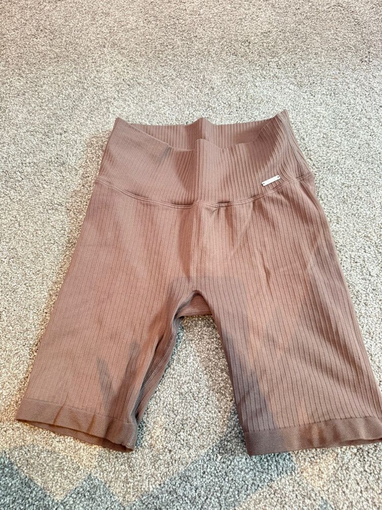 Aimn brown  Ribbed bike shorts