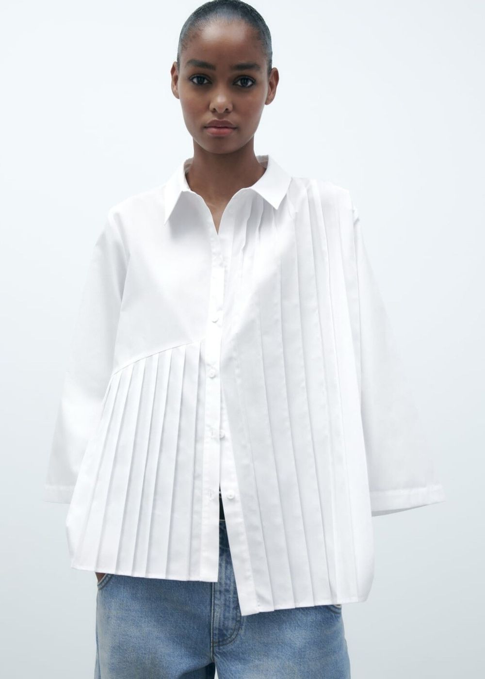 zara asymmetric shirt