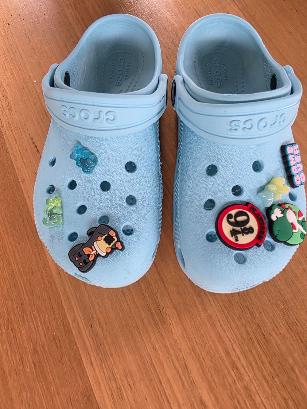 Crocs Blue with jibbets
