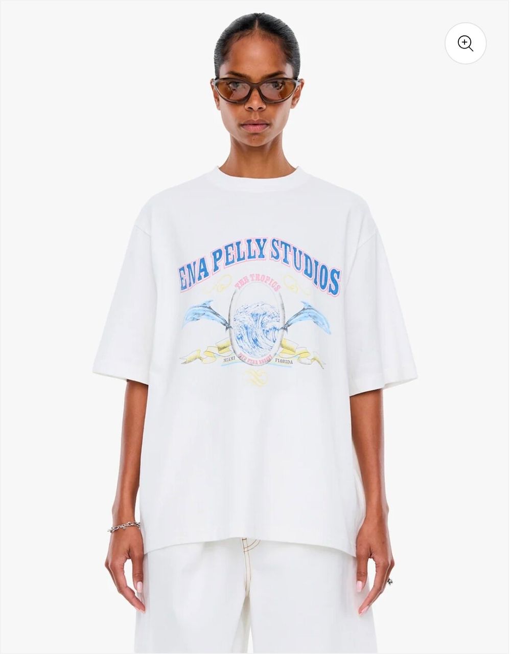 Ena Pelly White Graphic T-Shirt