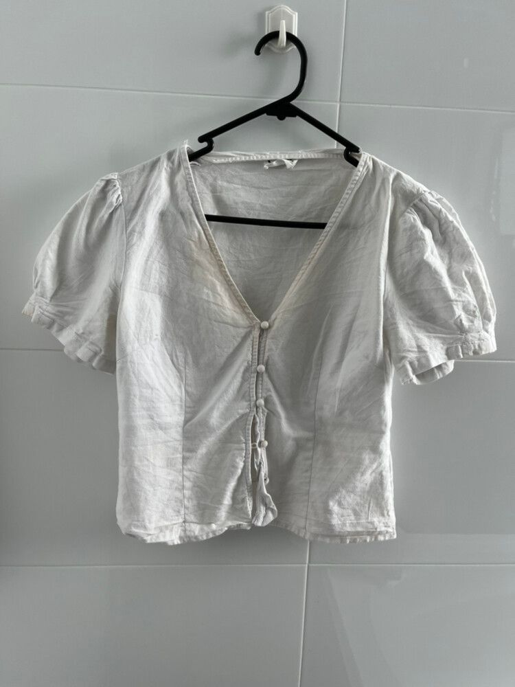White Puff Sleeve Blouse