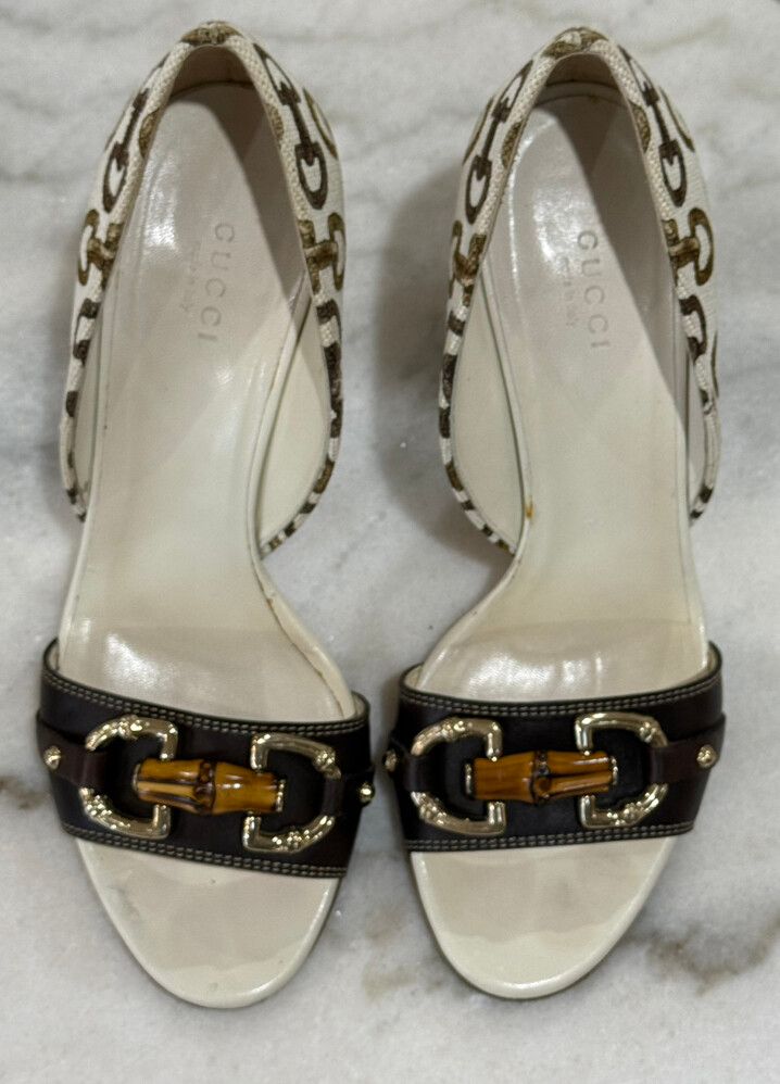 Gucci Brown & Beige Heels