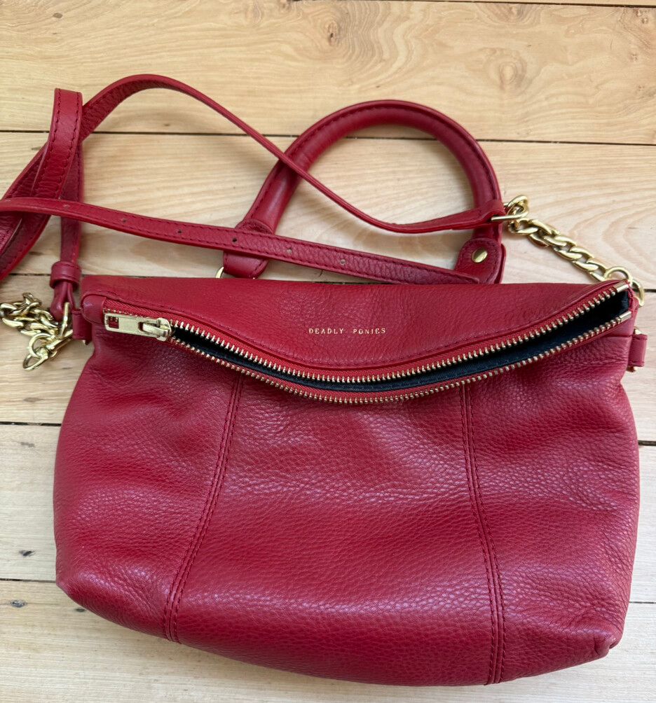 Deadly Ponies Red Leather Handbag