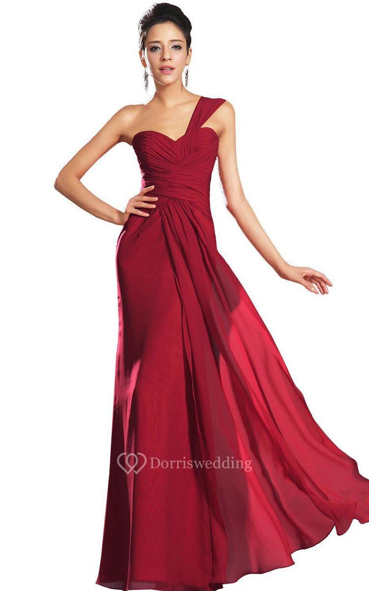 navy formal midi dress Long-Sleeved Midi Dress with Flared Skirt in Plain Navy Silk main image 0
