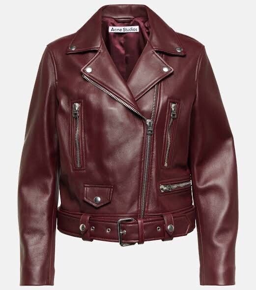 Acne Studios Mock Red Leather Jacket