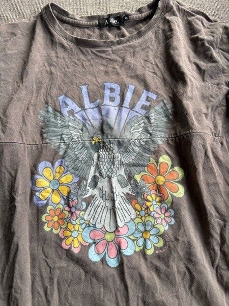 Albie Grey Long Sleeve Graphic Tee
