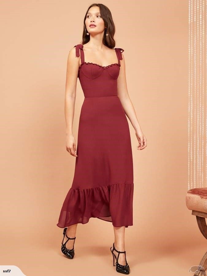 Reformation - Nikita Dress (Burgundy) on Designer Wardrobe Reformation - Nikita Dress (Burgundy) on Designer Wardrobe