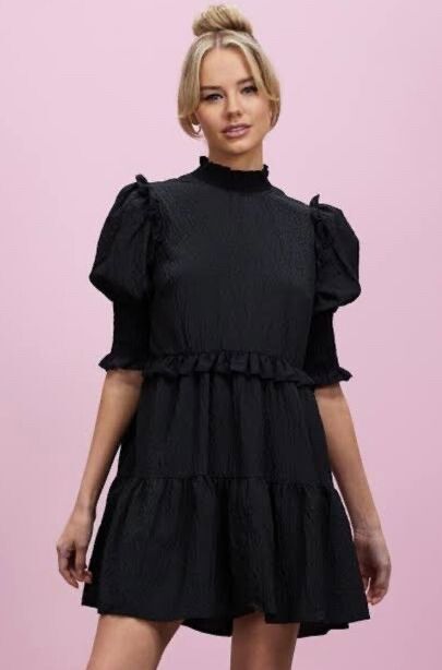 Black Tiered Mini Dress