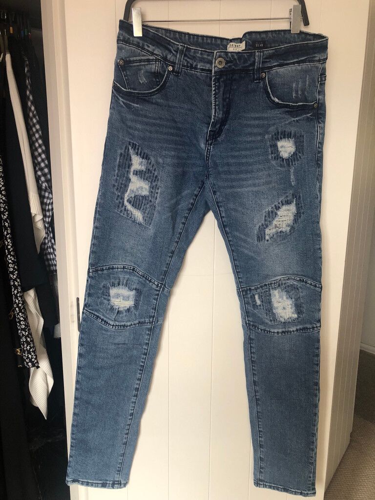 Mens Blue Skinny Jeans