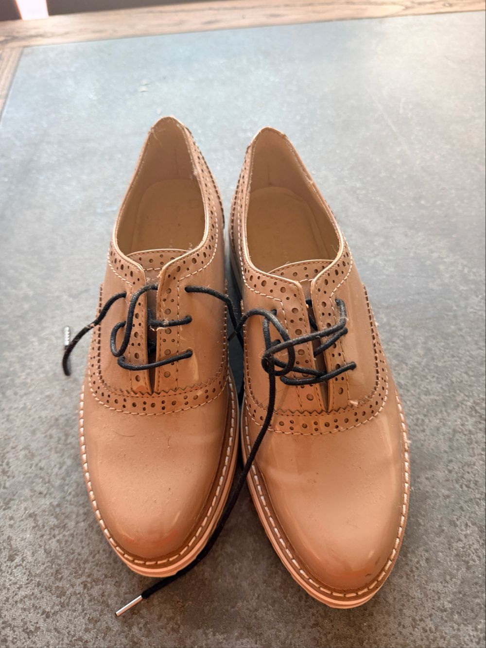 Zara Woman Beige Brogue Shoes