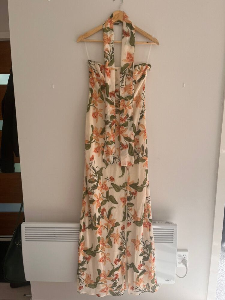 black and pink floral maxi dress Midnight Romance Maxi Dress Black/Pink / M