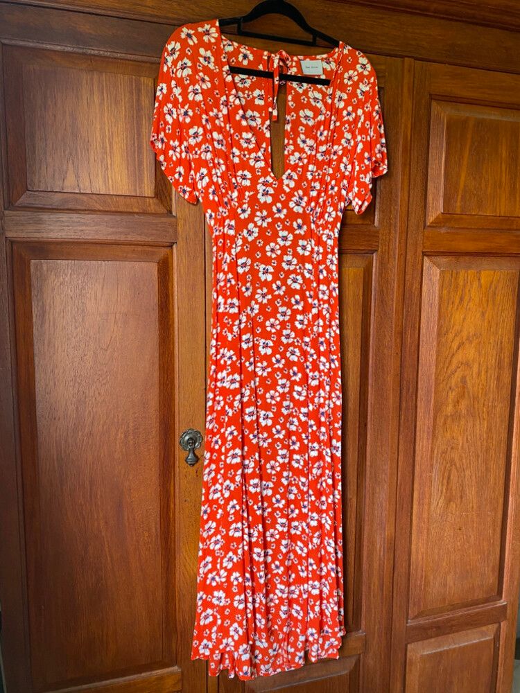 Rue Stiic Red Floral Midi Dress