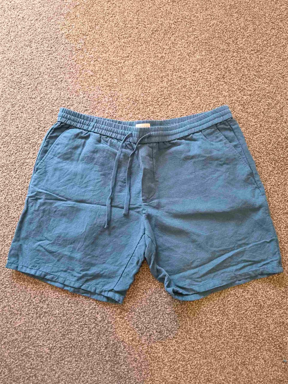 Trenery Blue Linen Shorts