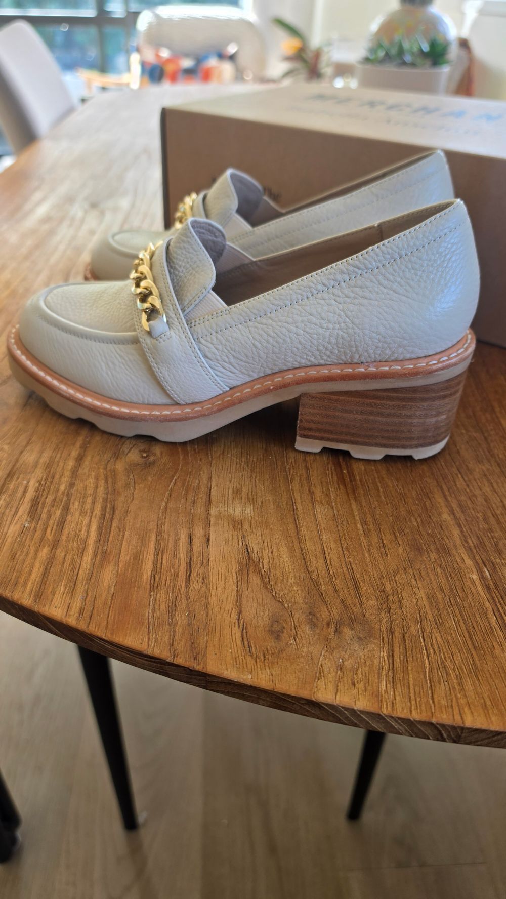 Isabella Anselmi Vintage cream Leather Loafers