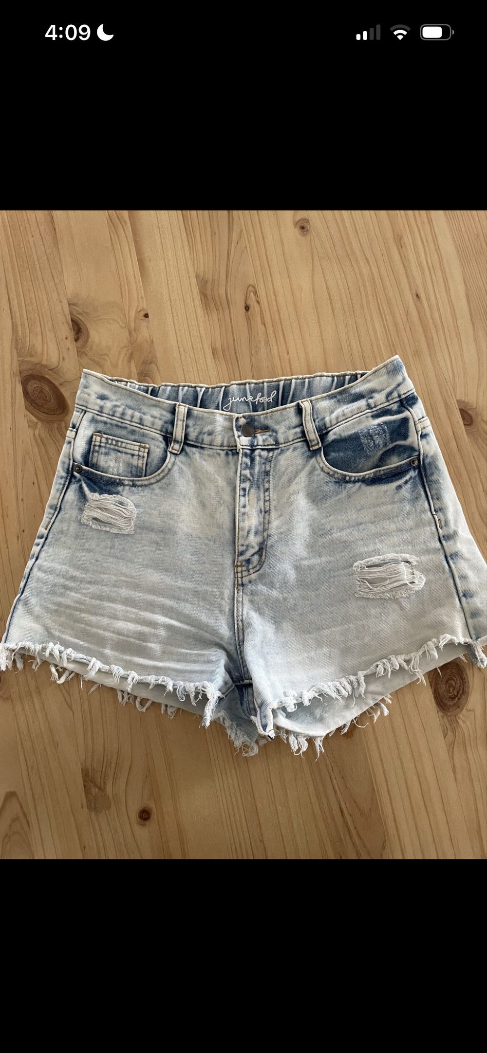 Junkfood Light Blue Denim Shorts