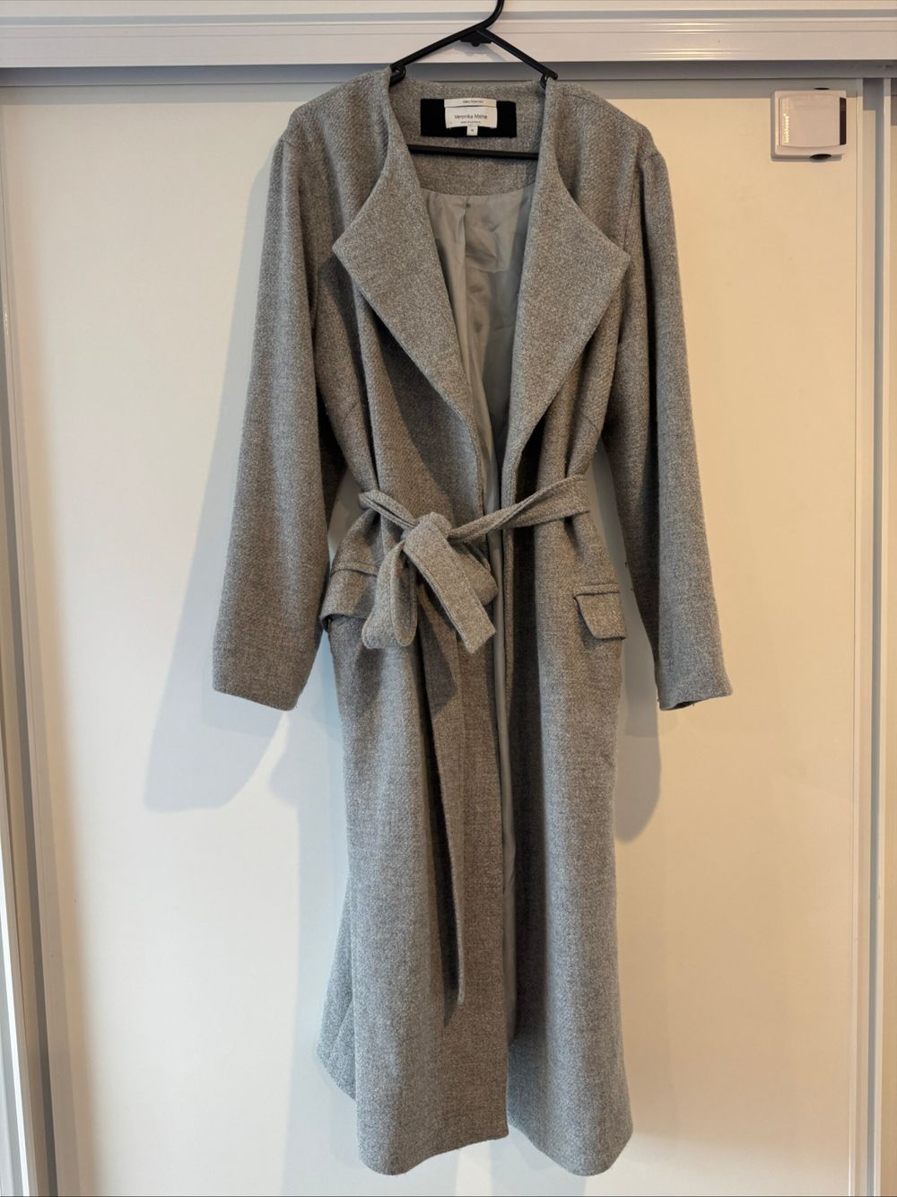 Veronika Maine Grey Wool Blend Coat