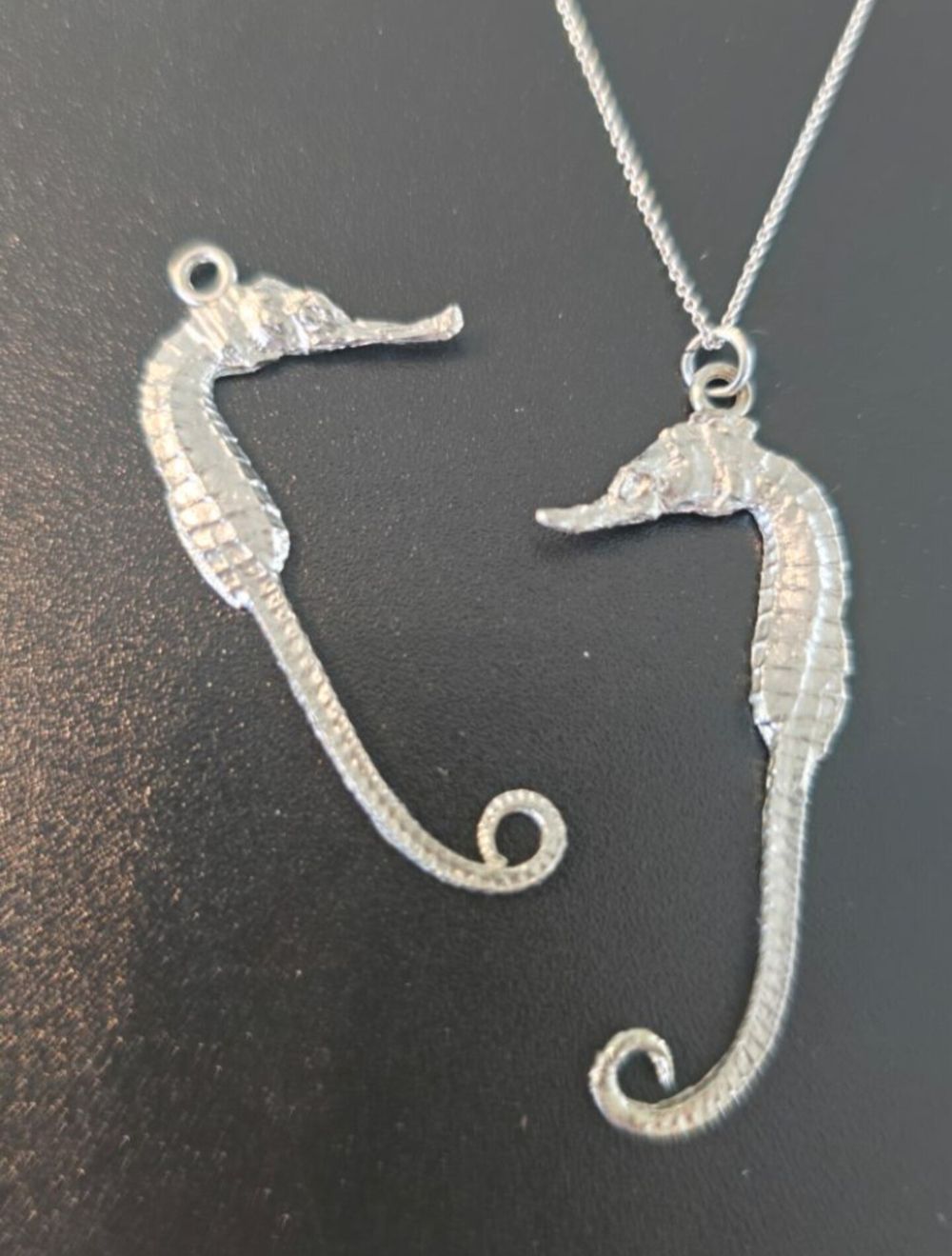 Silver seahorse necklace