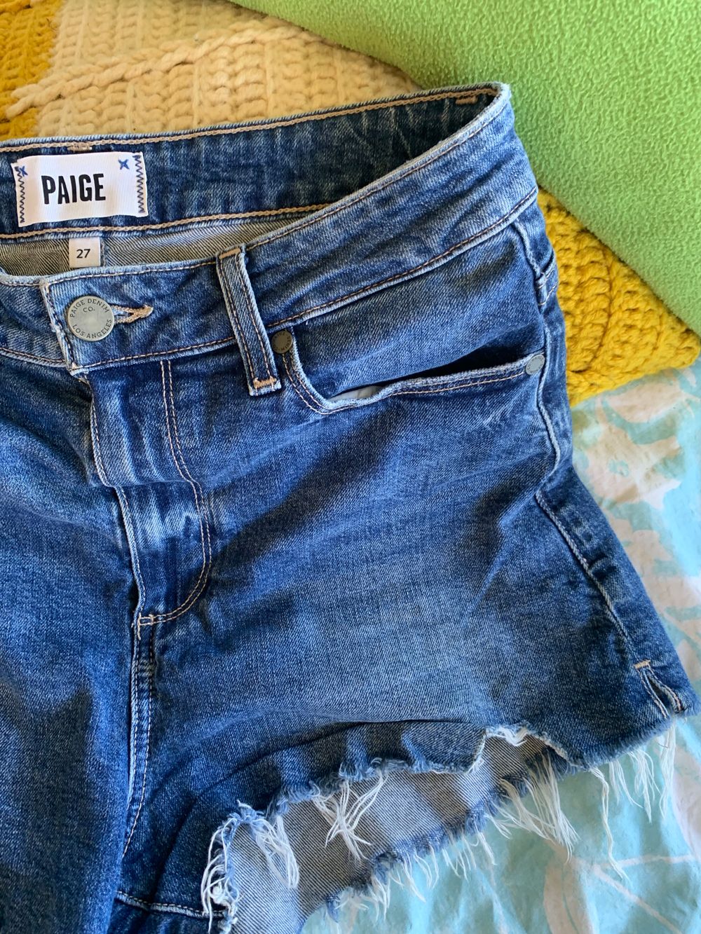 Paige Denim Shorts Size 27 waist (6-8) Brand new condition