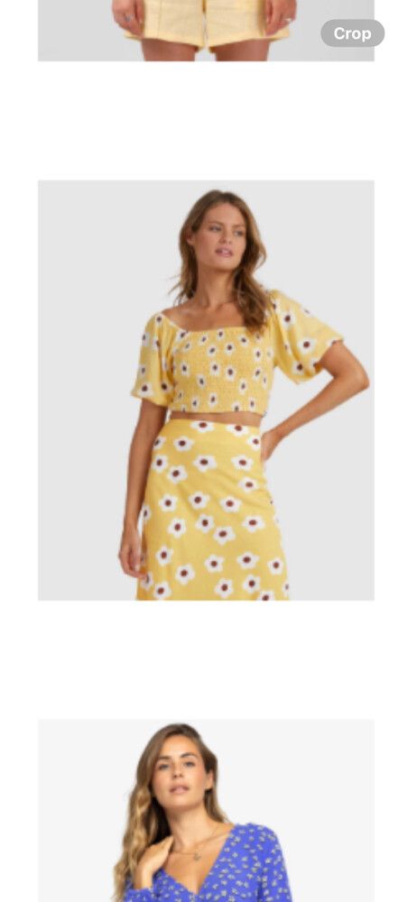RVCA Yellow Floral Top Size 12