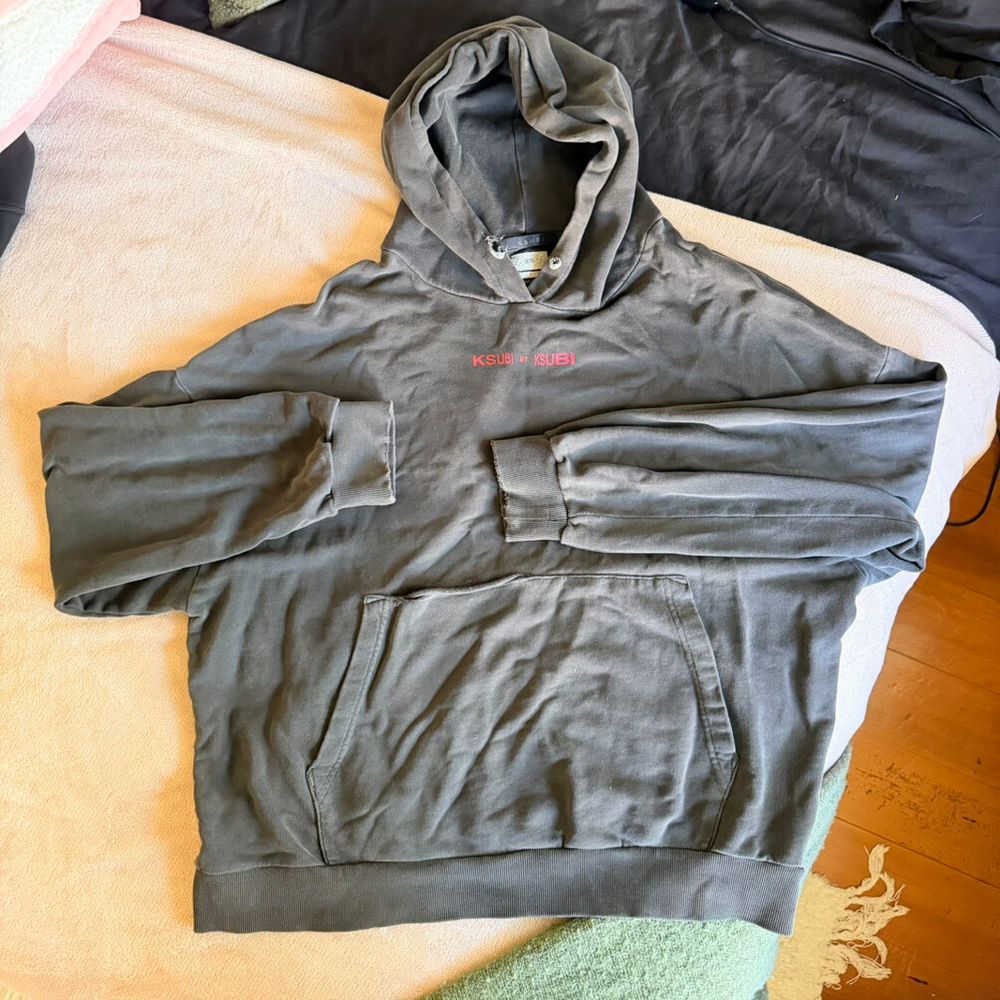 Distressed Ksubi Grey Hoodie