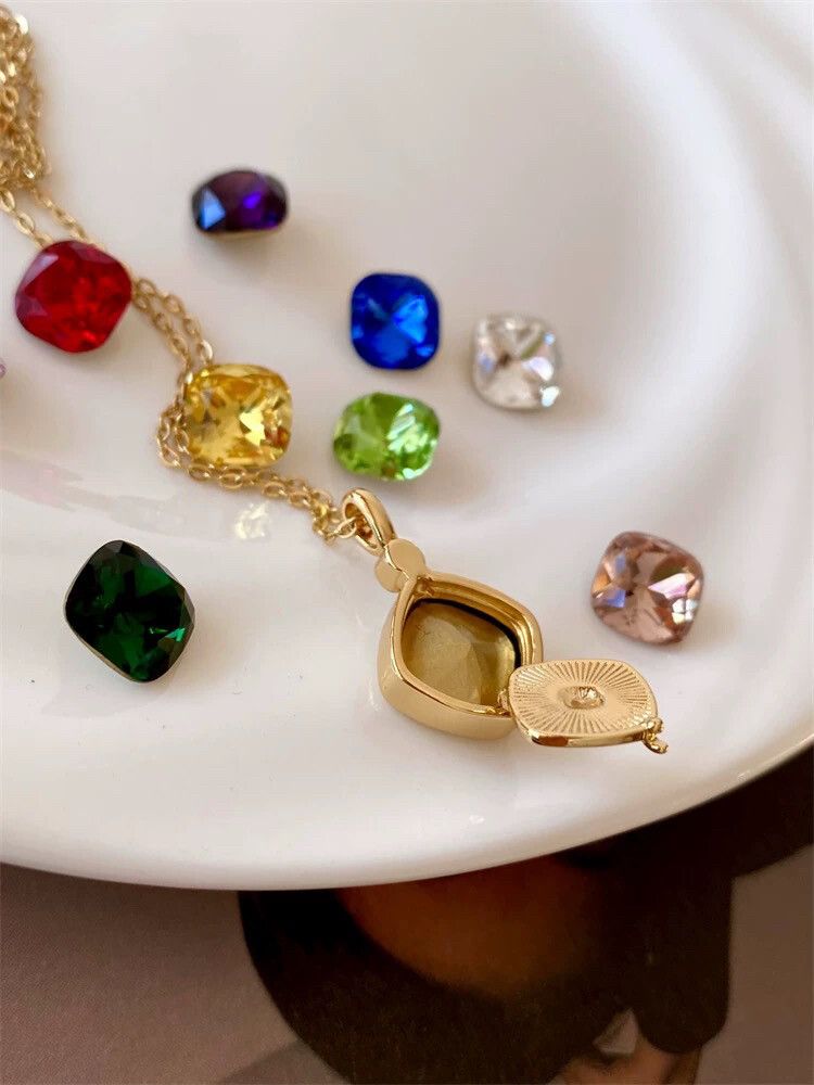 · Interchangeable Color Gemstone Necklace