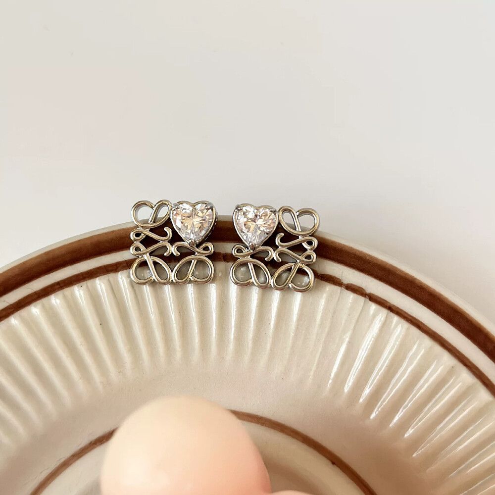 Geometric Square Cut-Out Heart Earrings