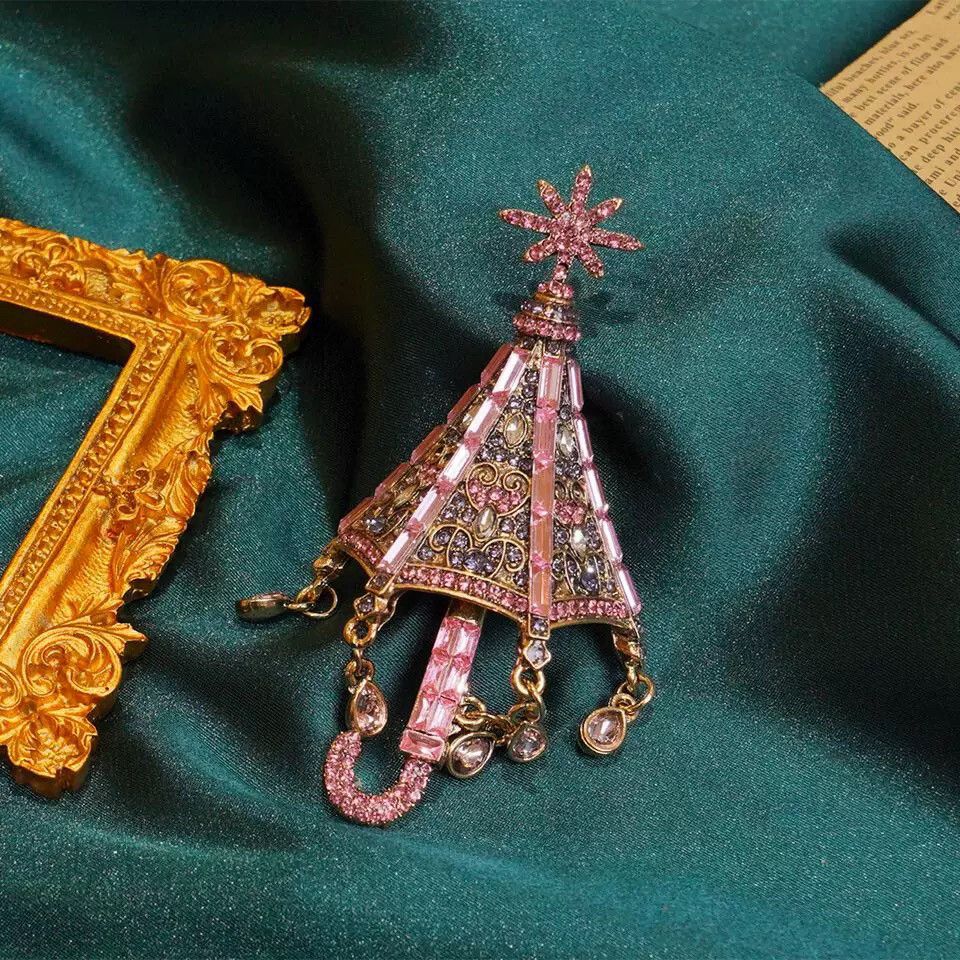 Vintage Snowflake Umbrella Brooch