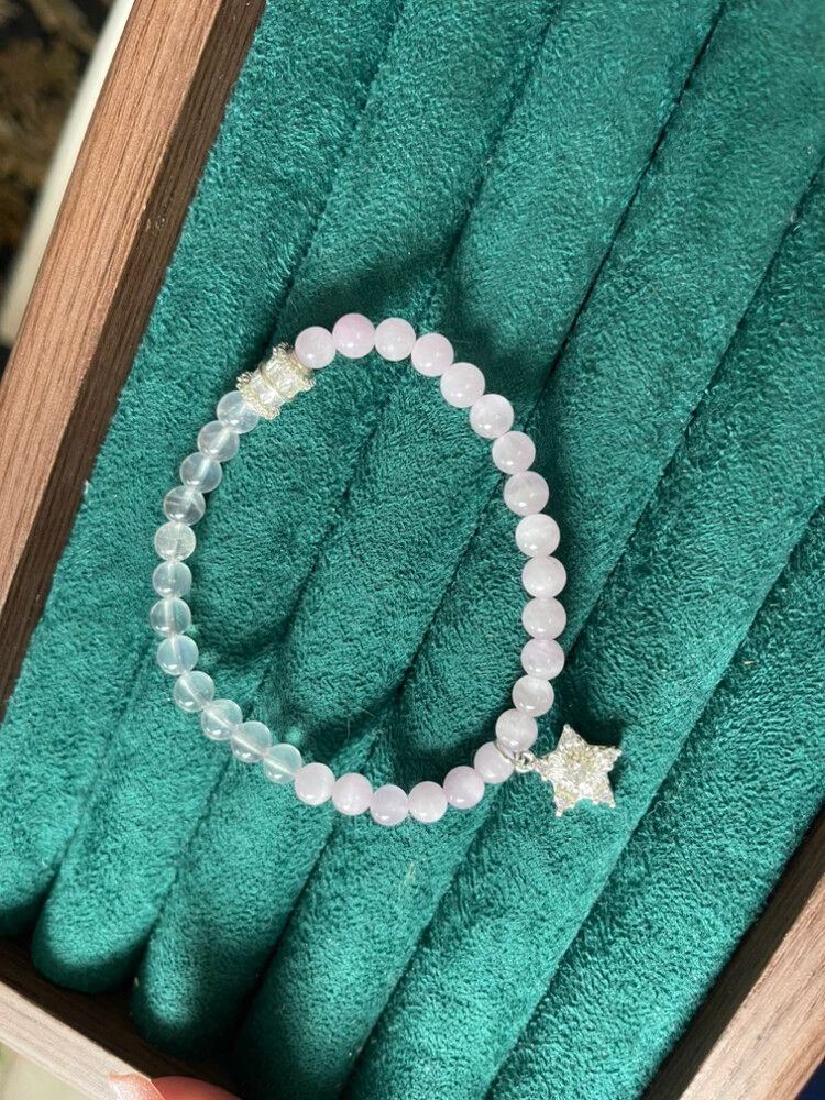 Handmade Lavender Amethyst & Kunzite Tiny Rice Bead Bracelet