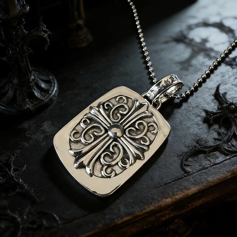 Vintage Shield Pendant Necklace