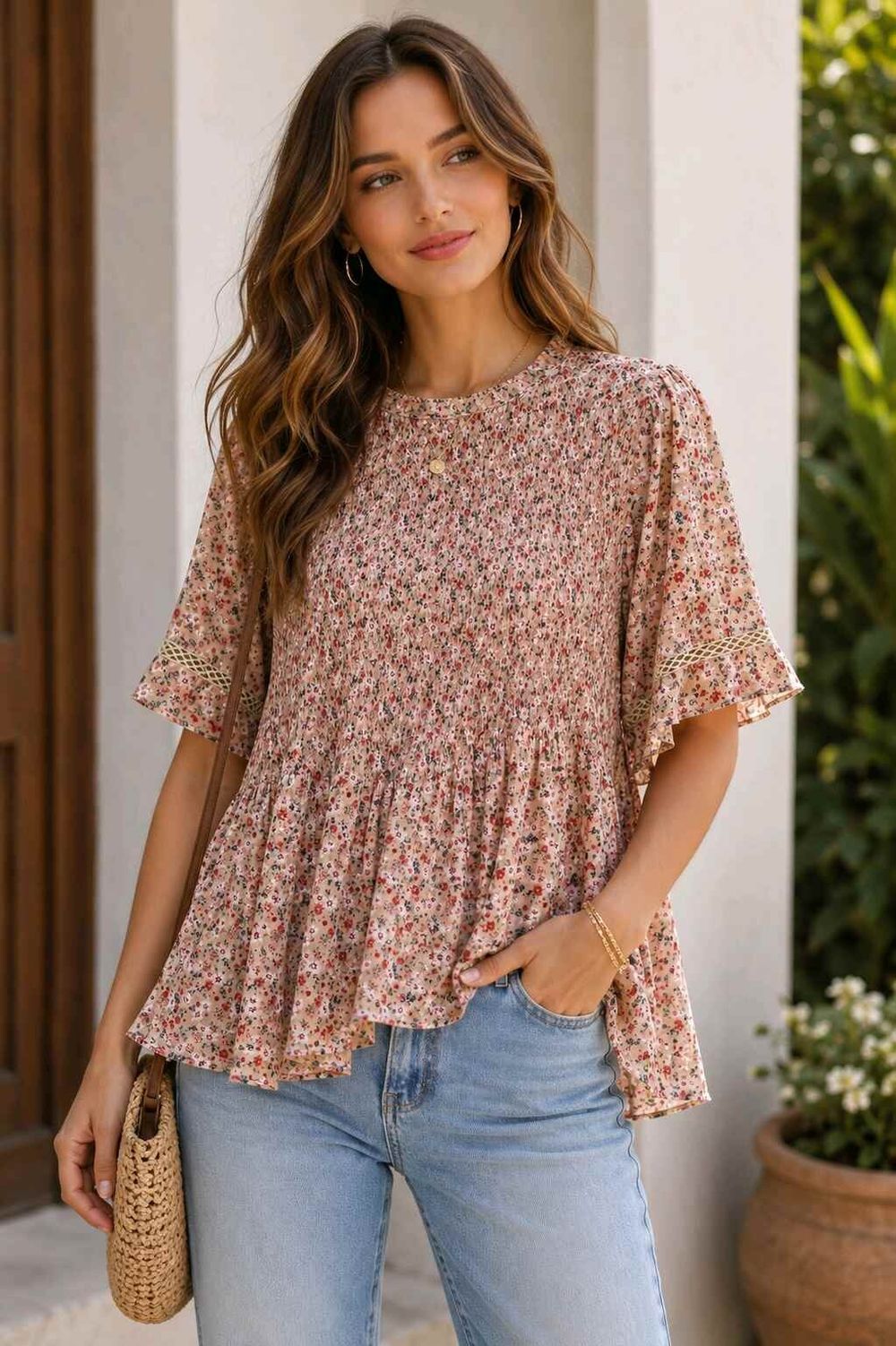 Label Of Love Floral Smocked Top