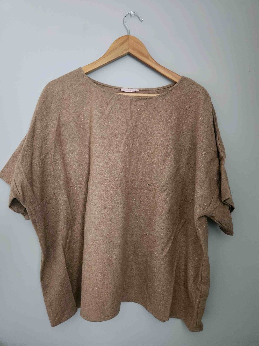 Widdess Brown Oversized Linen Top