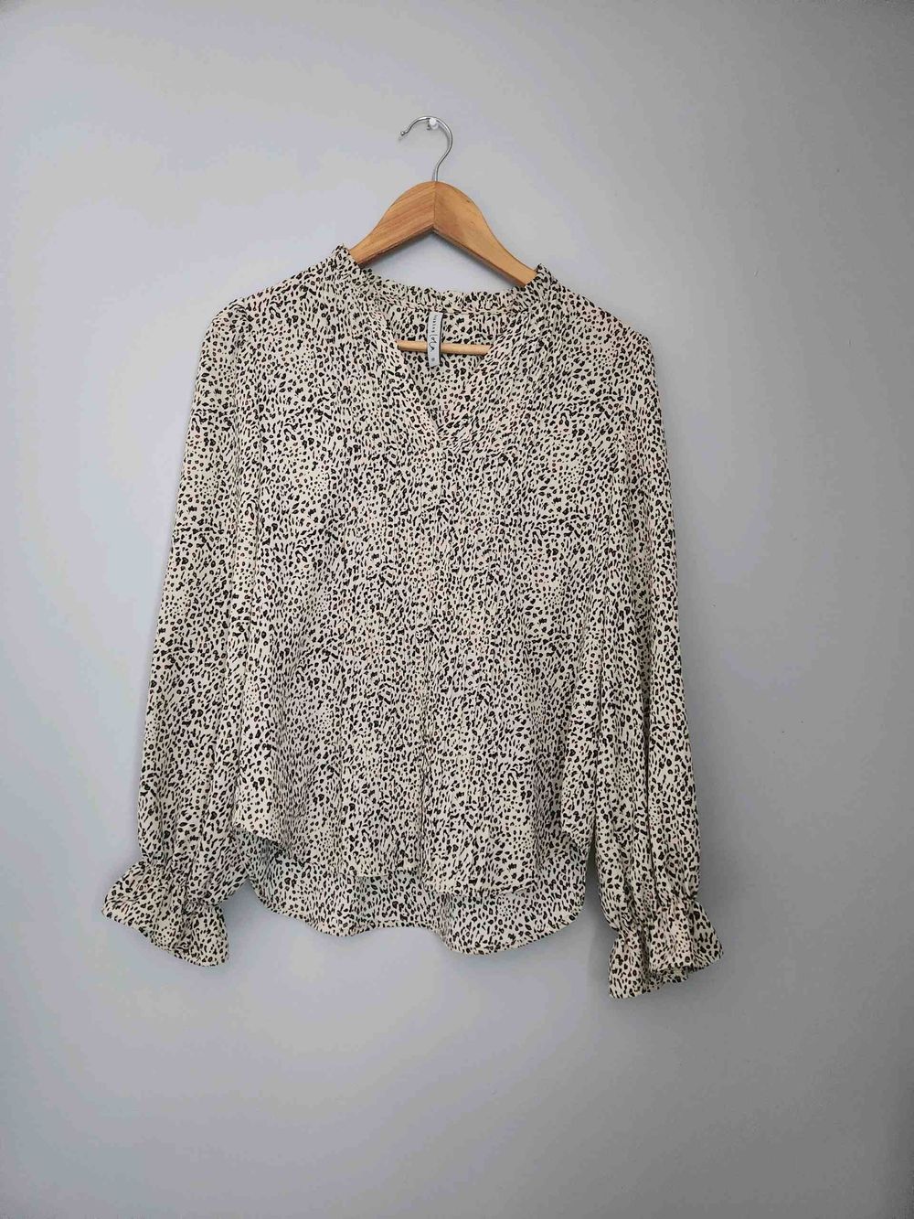 Seeking Lola Beige Leopard Print Blouse