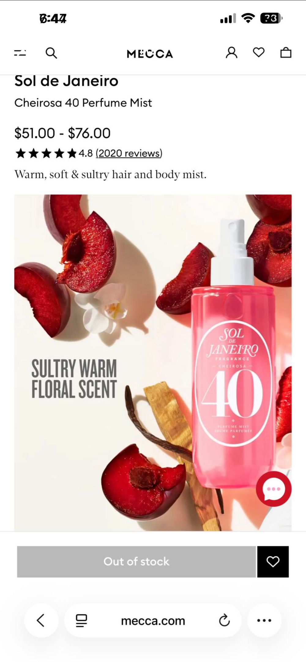 Sol De Janeiro Cheirosa 40 Perfume Mist